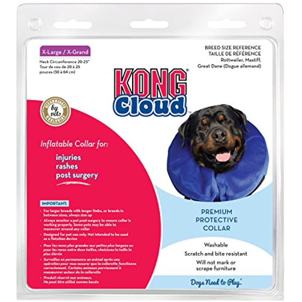 KONG - Cloud Collar - Plush, Inflatable E-Collar - for Injuries, Rashe|  Lots Of Pets