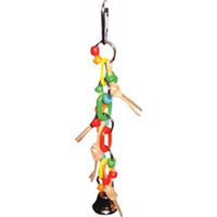 
              A&E Cage Company 001122 Happy Beaks Plst Chain W/Leather & Ball Bird Toy Assorted, 2X10 in
            