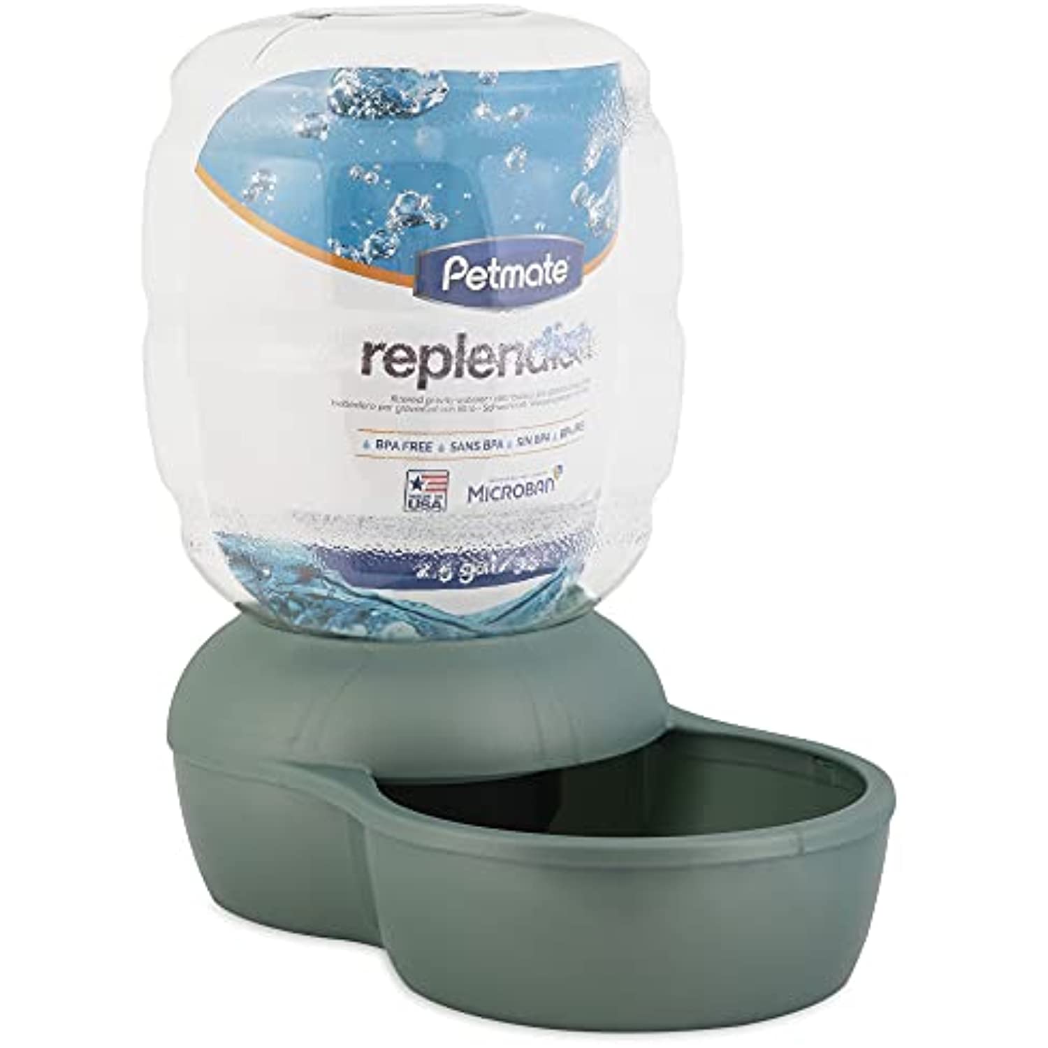 Petmate Replendish Gravity Waterer With Microban for Cats and Dogs 1 Gallon