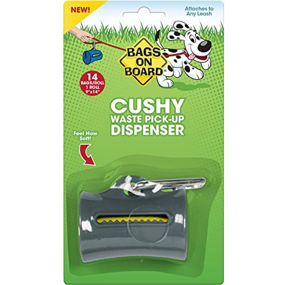 Bags on Board Soft Dog Poop Bag Dispenser for Leash, Includes 14 Dog Pickup Bags 9 x 14 inches