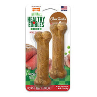 Nylabone Healthy Edibles All-Natural Long Lasting Roast Beef Flavor Chew Treats 2 count Petite - Up to 15 lbs. (NE801TPP)