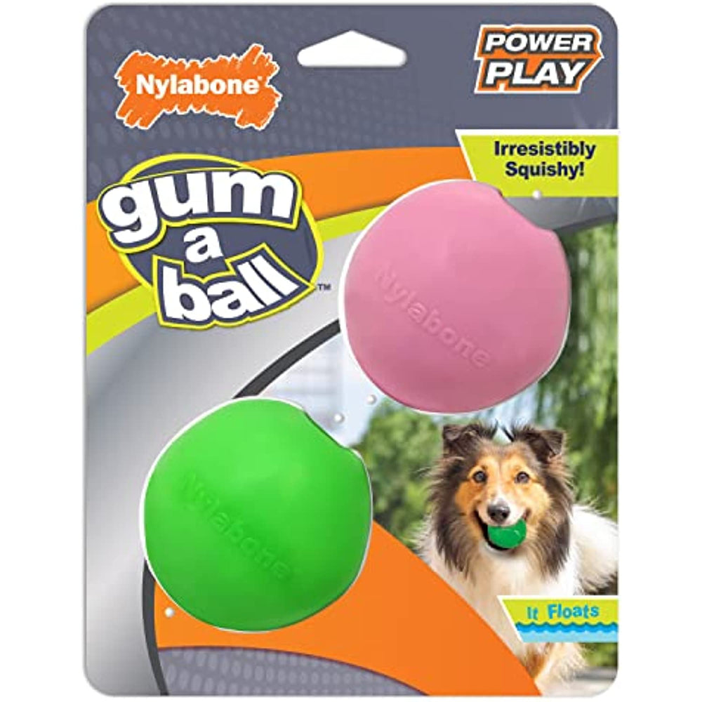 Nylabone Power Play Gum-a-Ball Toy for Dogs Gum-a-Ball One Size (2 Count)