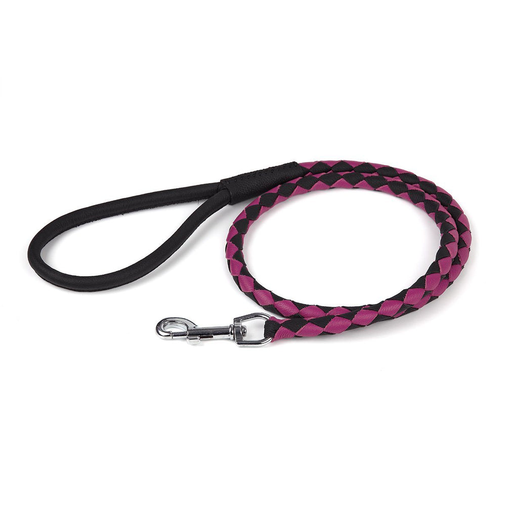 Soft Leather Dual-Color Braided Round Lead